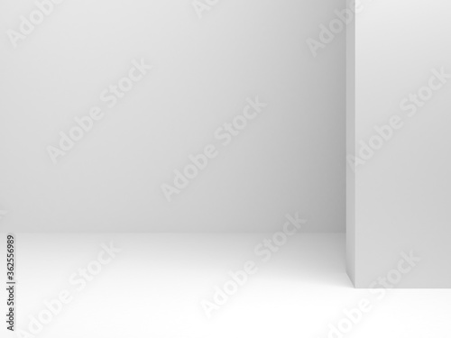 Abstract empty white interior with niche, 3 d
