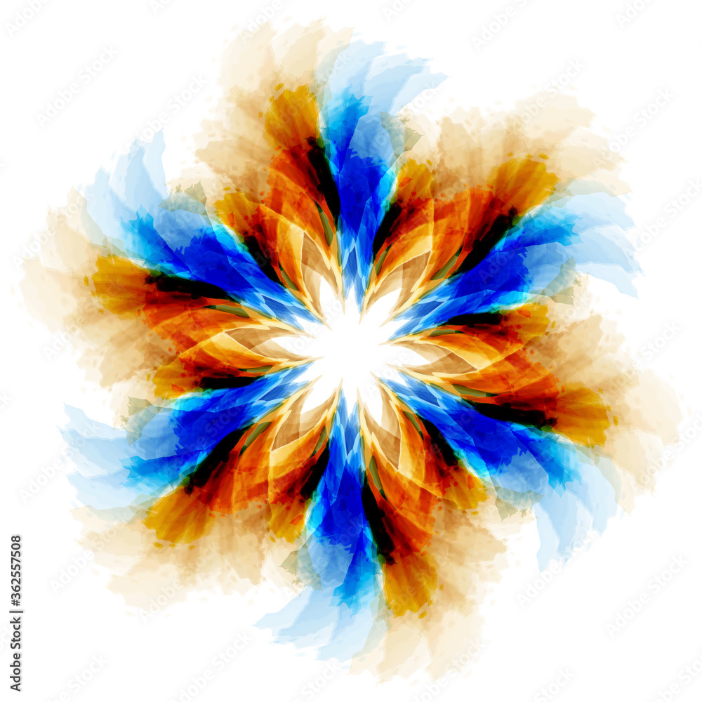 A feathery floral pattern is featured in an abstract background illustration.
