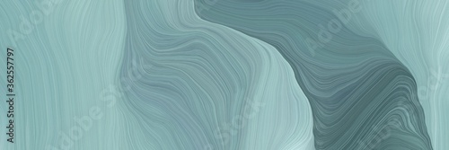 Fototapeta Naklejka Na Ścianę i Meble -  inconspicuous colorful modern soft curvy waves background design with dark sea green, dim gray and pastel blue color