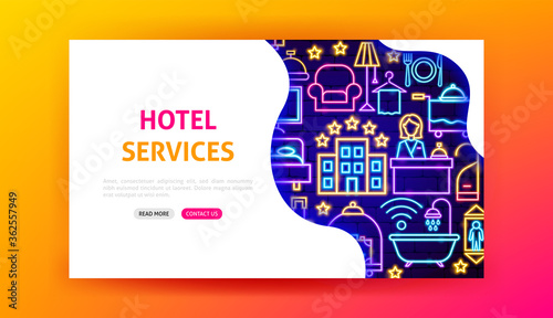 Hotel Services Neon Landing Page