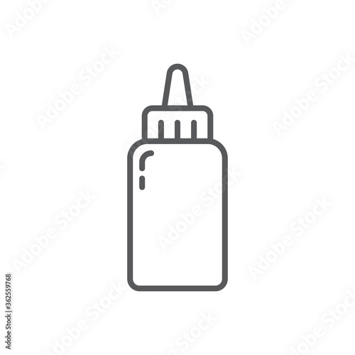 Tube of mustard vector icon symbol isolated on white background