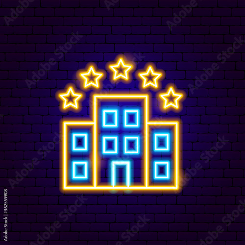 Hotel Building Neon Sign