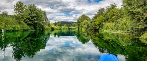 Bootswandern auf dem Fluss Altmühl Altmühltal Boot fahren