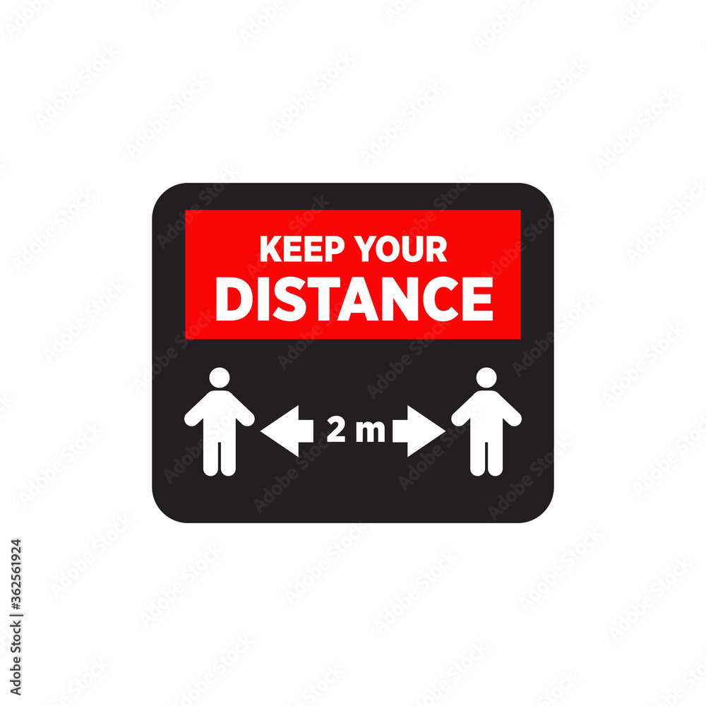 Keep your distance sticker logo design template Stock Vector | Adobe Stock