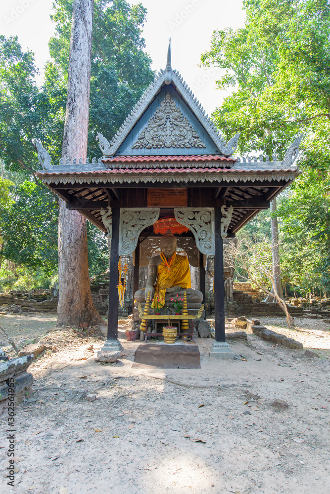 Ancient Preah Palilay temple in Angkor Thom and huge Banyan trees. Angkor, Cambodia. Ancient Preah Palilay temple in Angkor Thom and huge Banyan trees. Angkor, Cambodia.