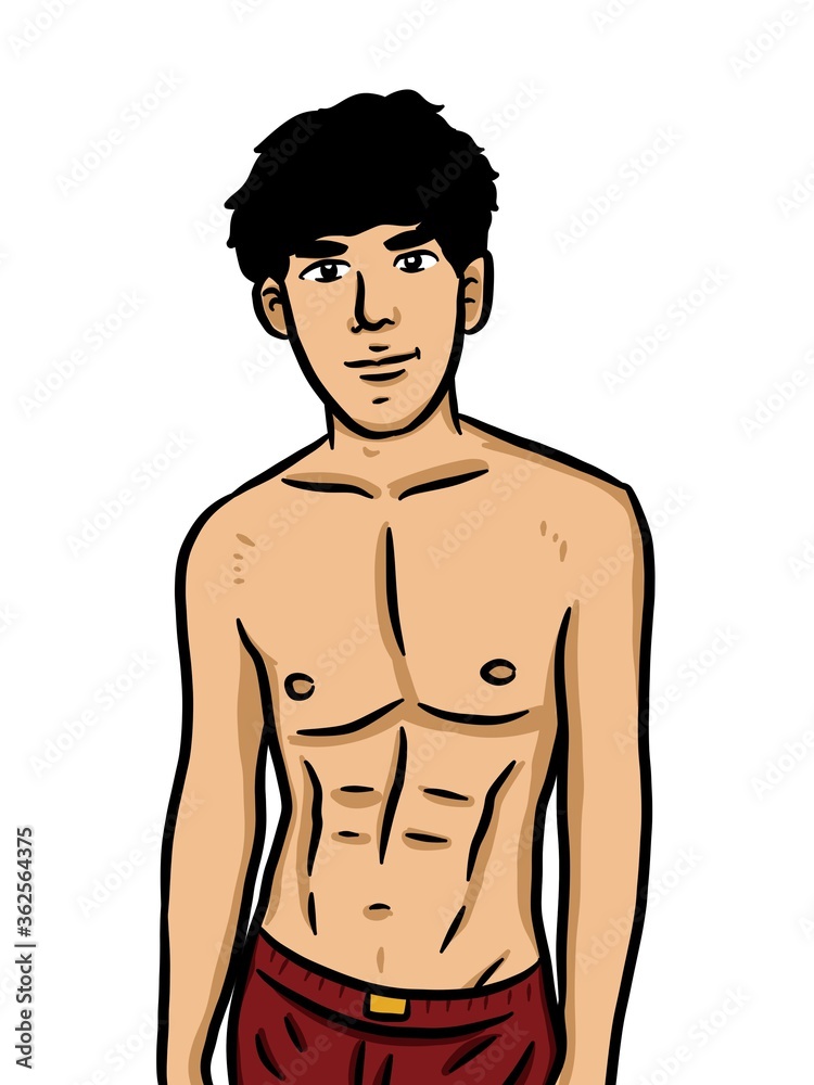 cartoon cute sexy man on white background cartoon cute sexy man on white background