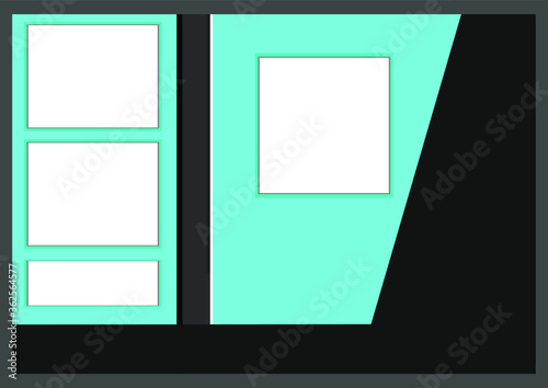 blank photo frames on green wall