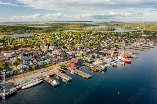 Beautiful aerial view on the Lunenburg town in Nova Scotia