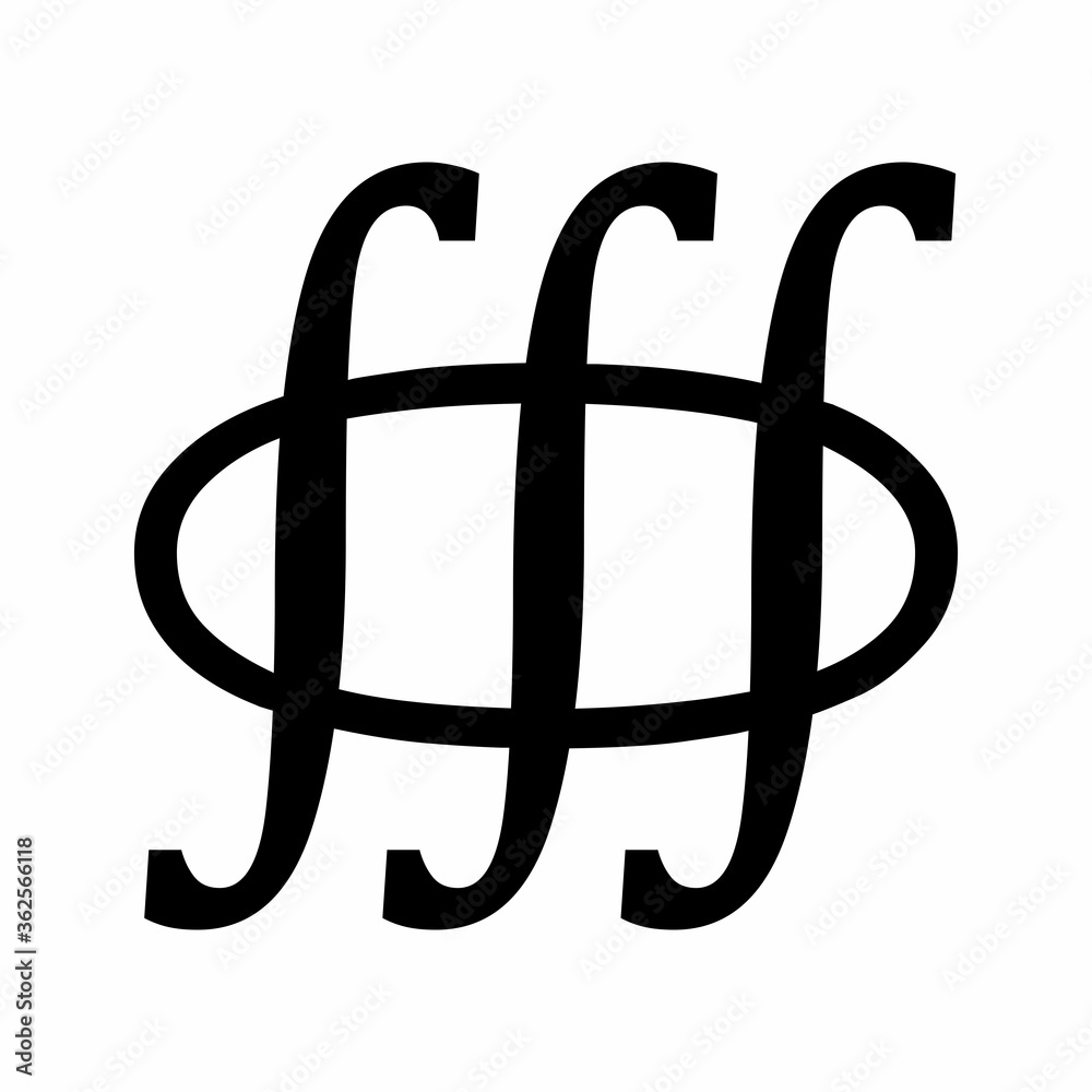 The Volume integral sign on white background The Volume integral sign on white background