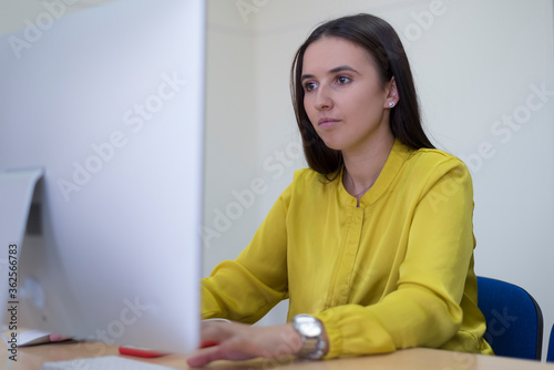 Online remote learning. Teacher with computer having video conference chat with student and class group. Teaching and learning from home. Homeschooling during quarantine and coronavirus outbreak.