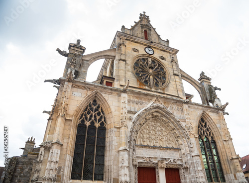 Church of Saint-Jacques and Saint-Christophe in Houdan, Ile-deFrance, France. Facade. 
