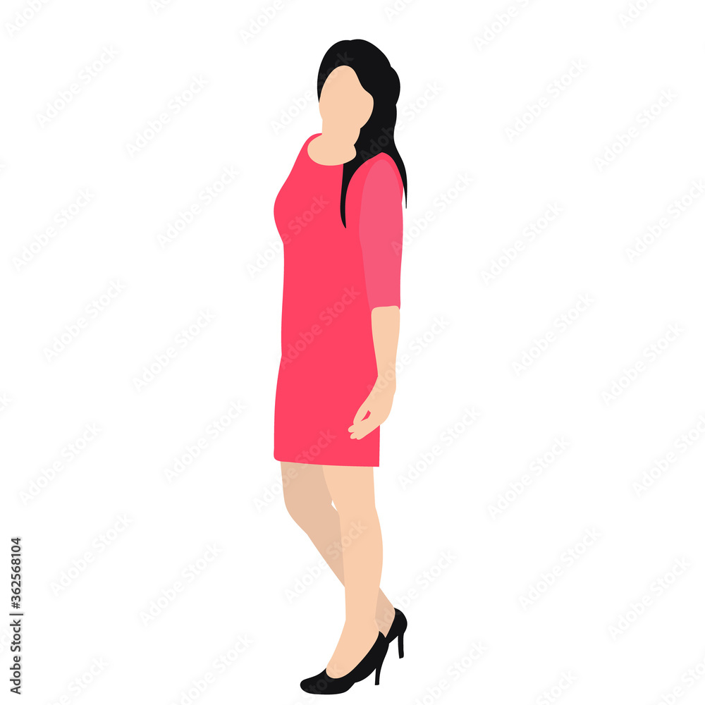 no face, in a flat style, woman, girl no face, in a flat style, woman, girl