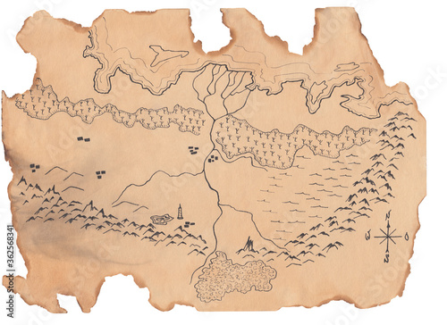 old fantasy hand drawn map