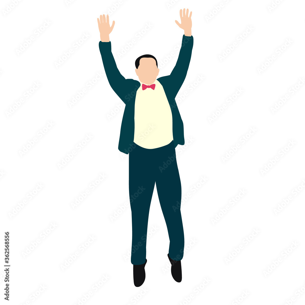 isolated, without face, in flat style, man jumping isolated, without face, in flat style, man jumping