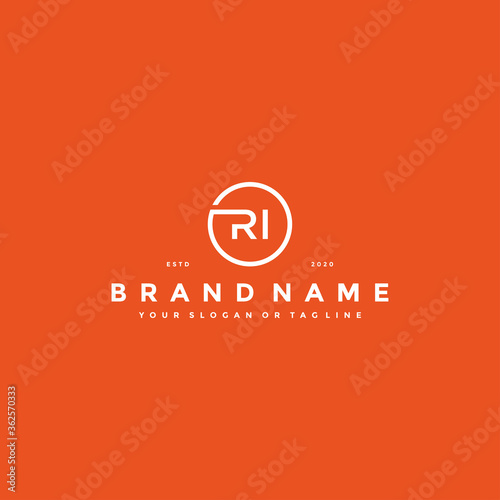 letter RI logo design vector