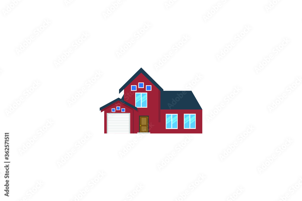 red house .Conceptual vector illustration in flat style design.Isolated on background. red house .Conceptual vector illustration in flat style design.Isolated on background.