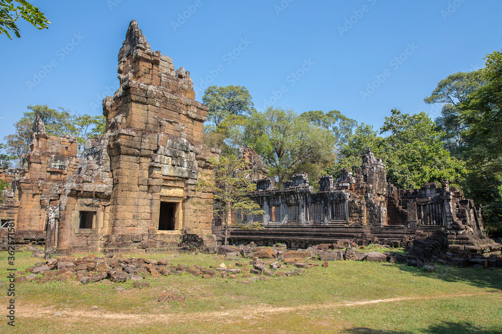 Ancient Preah Palilay temple in Angkor Thom and huge Banyan trees, Angkor, Cambodia. Ancient Preah Palilay temple in Angkor Thom and huge Banyan trees, Angkor, Cambodia.