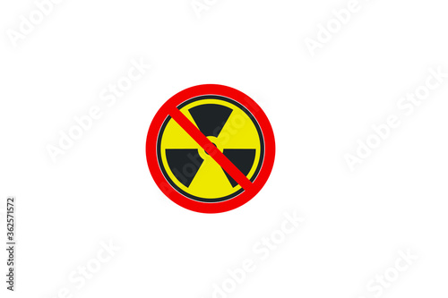 no radiation sign.Conceptual vector illustration in flat style design.Isolated on background.