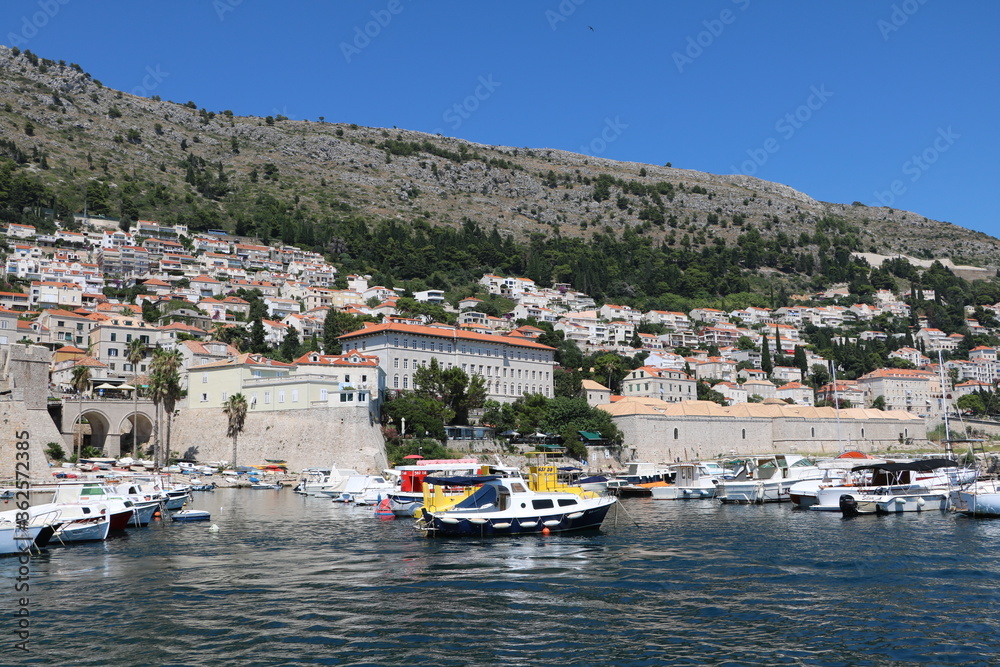 DUBROVNIC CROATIA 20 07 2019 Amazing view from the Adriatic sea boat view summer day Dubrovnik croatia.