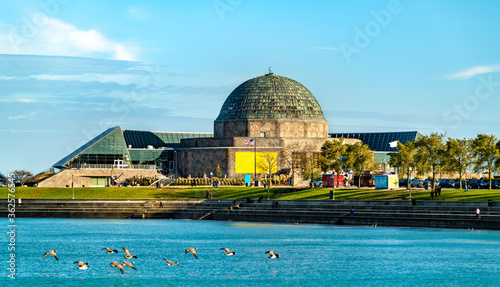 The Adler Planetarium, a public museum dedicated to the study of astronomy and astrophysics in Chicago, Illinois photo