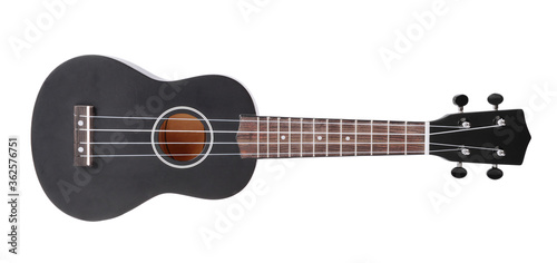 Black guitar isolated on white.
