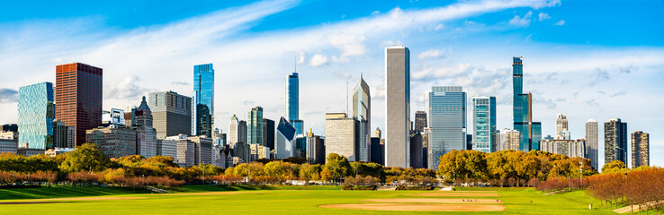 Fotobehang Chicago Skyline Chicago vanaf Grant Park  © Leonid Andronov