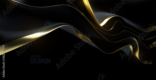 Black and golden streaming fabric.