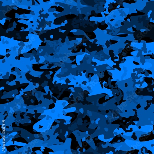 Camouflage seamless pattern background. Classic clothing masking camo print