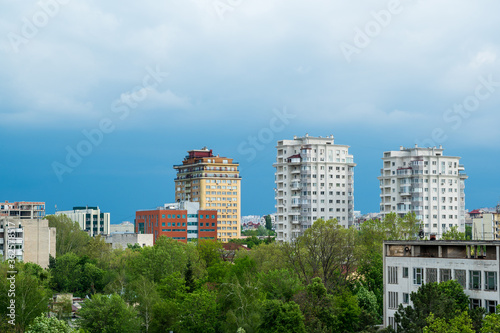 three residential buildings