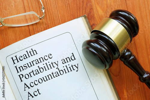 Health Insurance Portability and Accountability Act is shown on the conceptual business photo