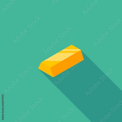 Gold Bar icon vector isometric. Flat style vector illustration.