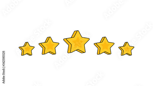 Five stars customer product rating review. Modern flat style vector illustration