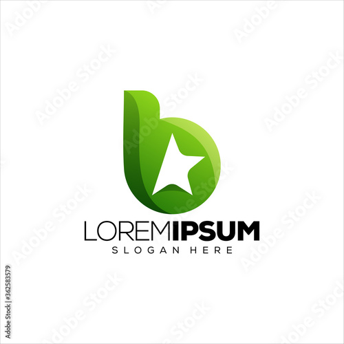 Free Download letter B star logo design vector illustration - GFXLoad