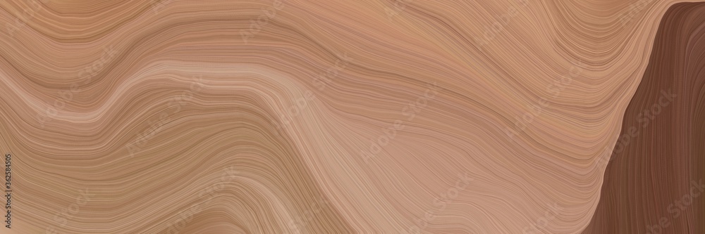 Fototapeta unobtrusive header with colorful abstract waves illustration with rosy brown, old mauve and tan color