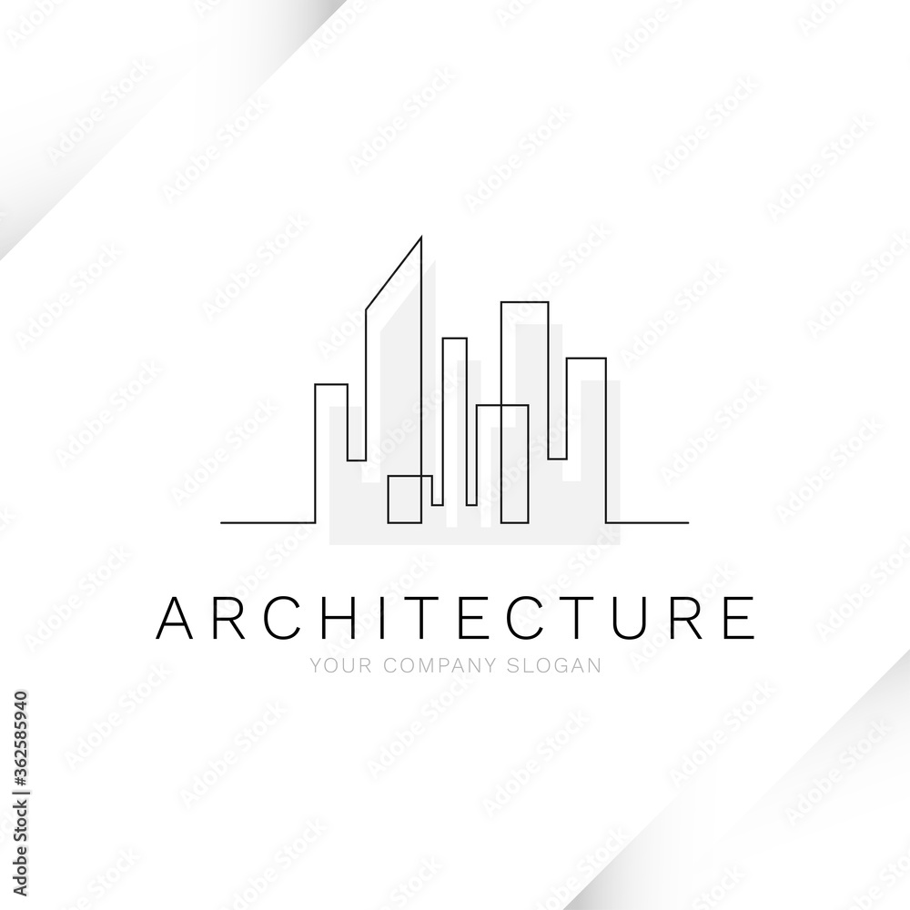 Architecture building construction real estate company logo design isolated abstract background vector illustration Architecture building construction real estate company logo design isolated abstract background vector illustration