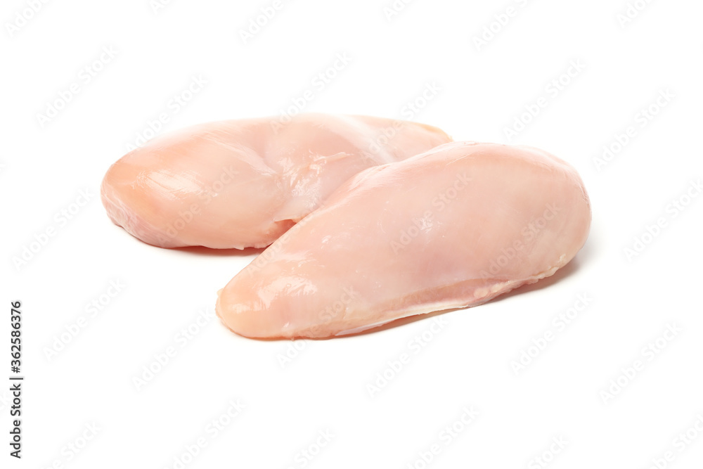 Raw chicken meat isolated on white background Raw chicken meat isolated on white background