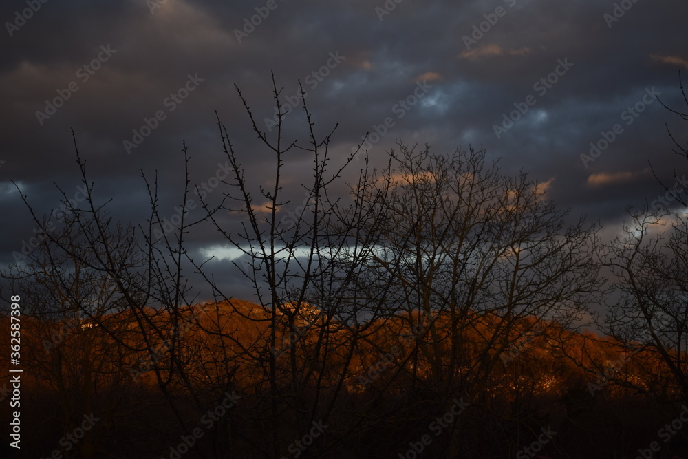 the landscapes and the sky cloudy at sunset. the landscapes and the sky cloudy at sunset.