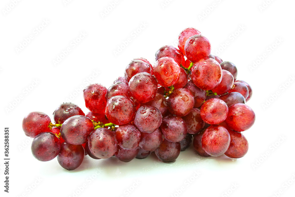 fresh grapes isolated on white background
