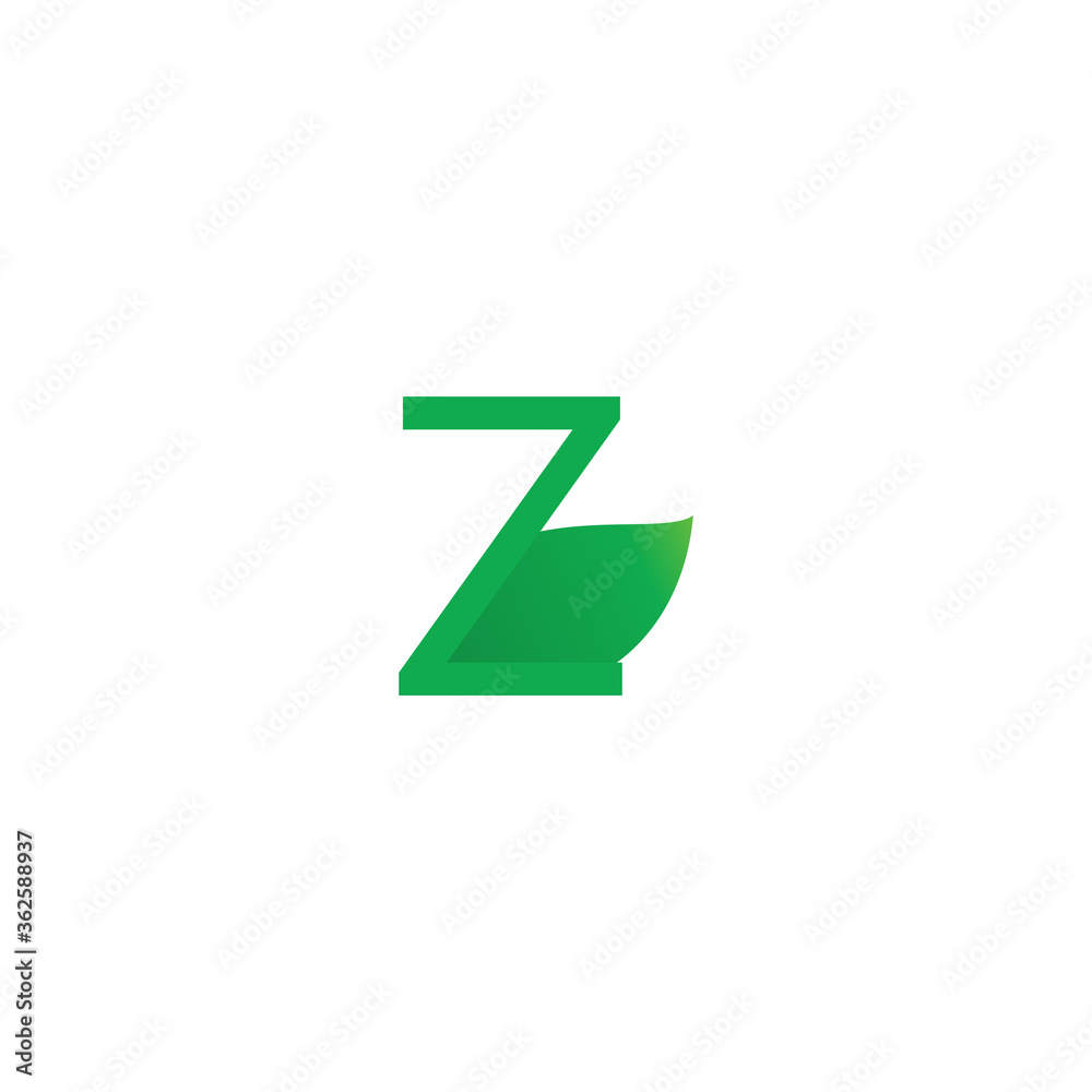 Fototapeta premium Illustration Vector Graphic of Z Letter Leaf. Perfect to use for Nature Company