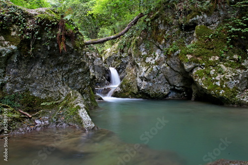 The Candalla waterfalls are located in the valley of the Candalla stream in the Versilian side of the southern Apuan Alps, between Camaiore and Casoli, Tuscany, Italy. Silk effect.