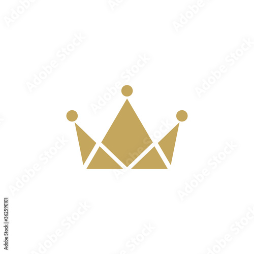 Gold crown icon isolated on white. Royal, luxury, vip, first class sign.