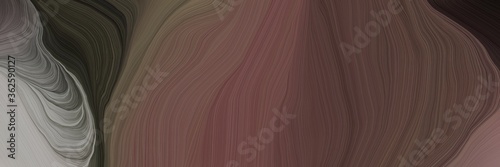inconspicuous banner with elegant modern soft curvy waves background illustration with old mauve, dark gray and gray gray color