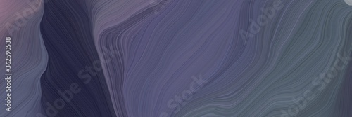 inconspicuous header with colorful modern soft curvy waves background illustration with dim gray, very dark blue and gray gray color © Eigens