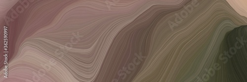 unobtrusive header with elegant smooth swirl waves background design with pastel brown, very dark green and rosy brown color