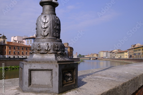 Wallpaper Mural Lamppost at the river Arno in Pisa Torontodigital.ca