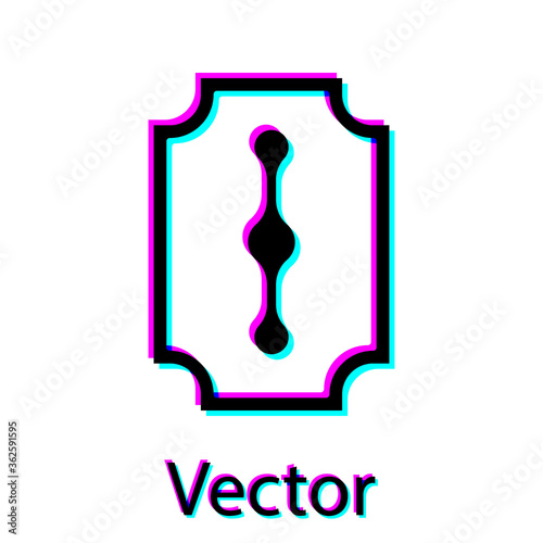 Black Blade razor icon isolated on white background. Vector Illustration.