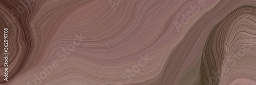 unobtrusive banner with elegant modern soft curvy waves background design with pastel brown, old mauve and gray gray color