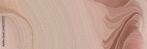 unobtrusive header with elegant curvy swirl waves background design with tan, pastel brown and rosy brown color