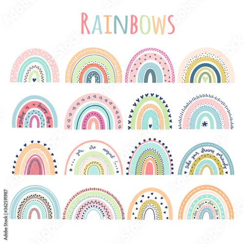 Pretty Rainbows baby vector illustration