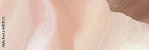 inconspicuous banner with colorful modern soft curvy waves background design with baby pink, pastel brown and tan color